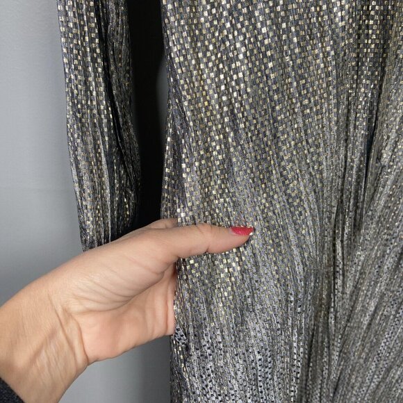 Anthropologie X Sabina Musayev Dress Size M Eugine Gold Gray Accordian Tie Date - Picture 8 of 13